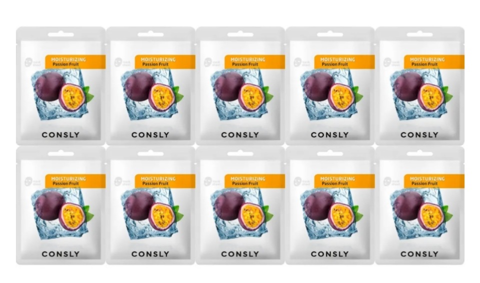 

Маска для лица CONSLY Passion Fruit Mask Pack, с экстрактом Маракуйи, 20 мл x 10 шт