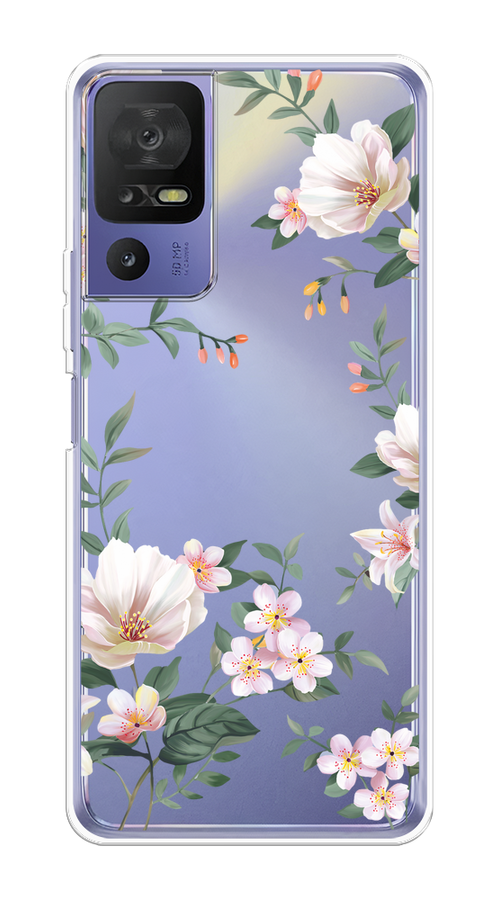 

Чехол на TCL 40 SE "Beautiful white flowers", 291550-1