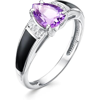 

Кольцо из серебра с аметистом р. 19 АЛЬКОР 01-1460, 01-1460/0М30-00