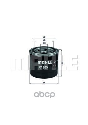 

MAHLE OC205A Фильтр масляный HYUNDAI/KIA/MAZDA/MITSUBISHI 1шт