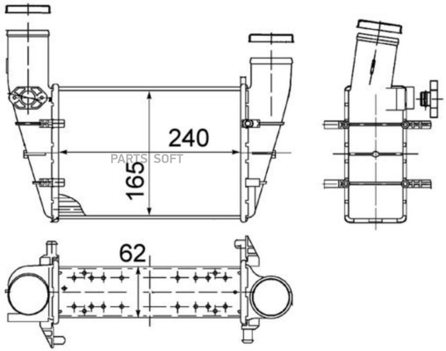 

MAHLE CI130000S Интеркулер AUDI A4/A6, VW PASSAT 1.8T/1.9TDi 97-05 1шт