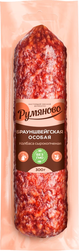

Колбаса Румяново Брауншвейгская особая сырокопченая 300 г