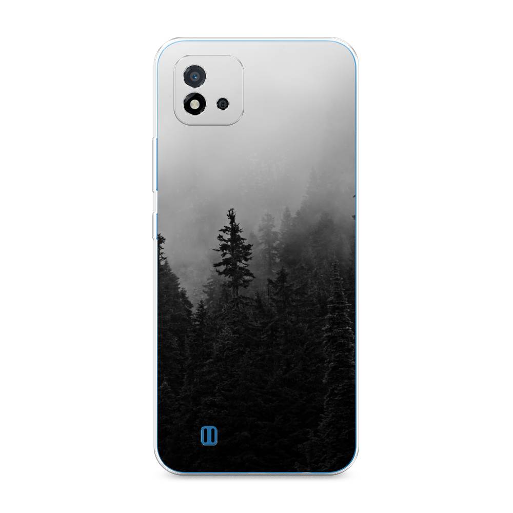 

Чехол на Oppo Realme C20 "Туманный лес", Серый;черный, 254850-2