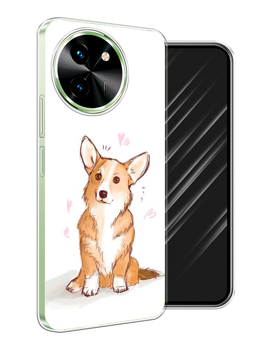

Чехол Awog на Vivo T3x/Y38 5G "Корги любовь", Бежевый;белый, 2610750-1