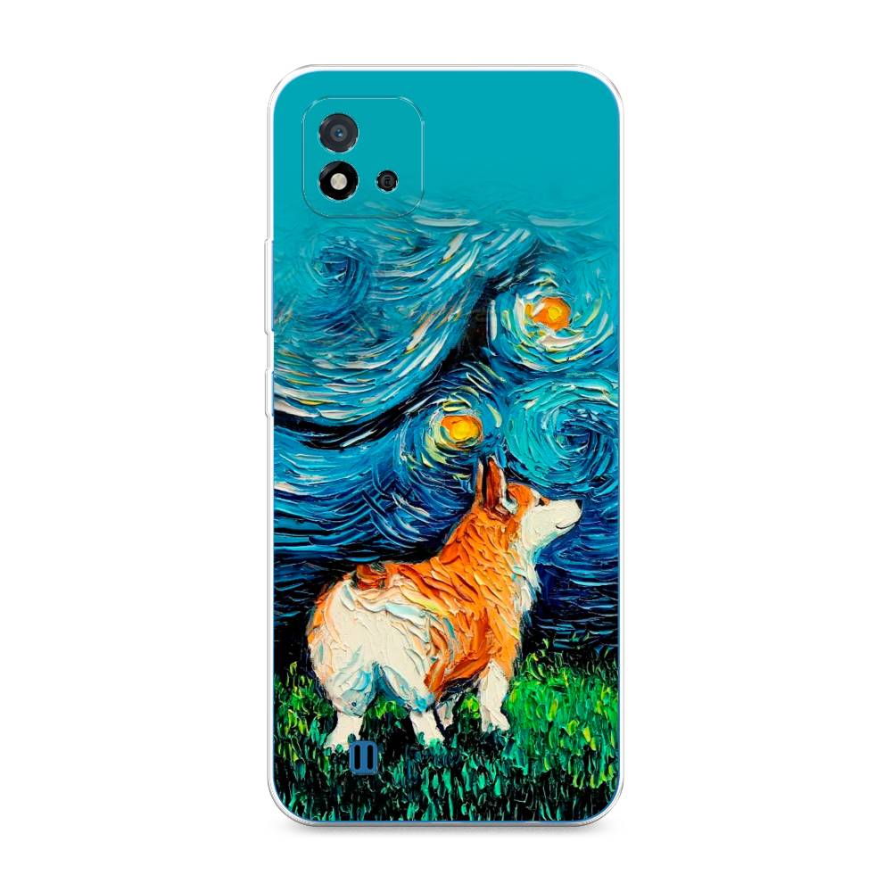 

Чехол на Oppo Realme C20 "Корги звёздная ночь", Коричневый;белый;зеленый, 254850-1