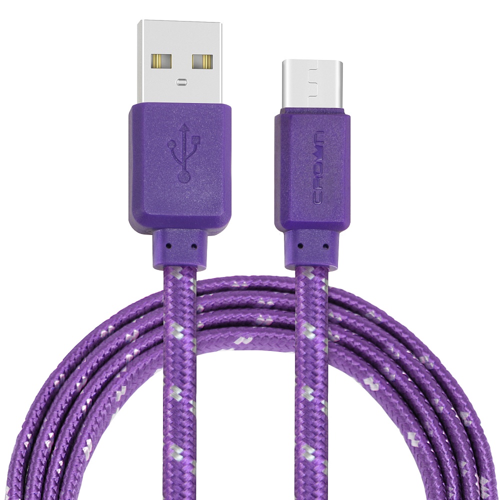 Кабель Crown USB - USB Type-C CMCU-3052C violet