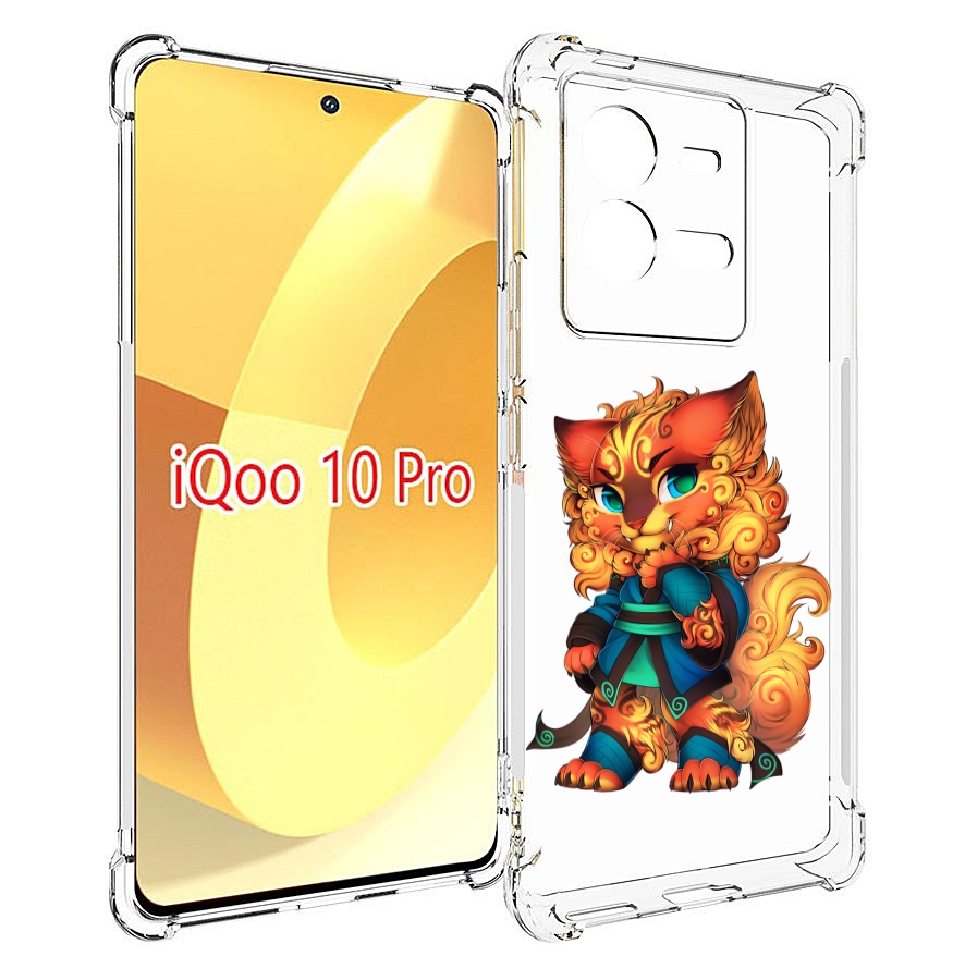 

Чехол MyPads золотой-кот для Vivo iQOO 10 Pro, Прозрачный, Tocco