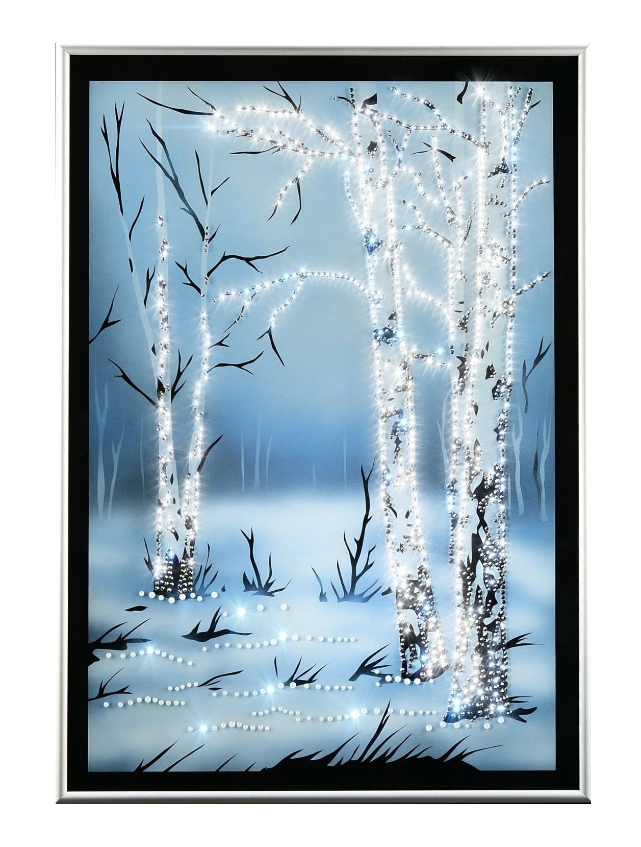 

Картина Зимние березы. Сваровски Swarovski 35 х 50 см