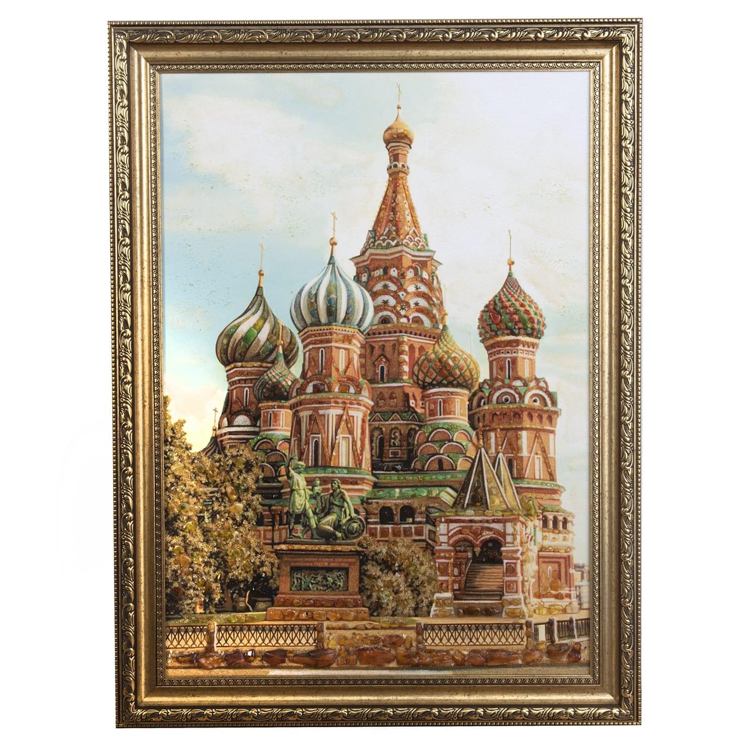 

4102 /6080см Картина янтарная Храм Василия Блаженного