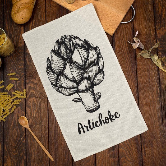 

Полотенце кухонное Доляна Artichoke 35х60 см, 100% хлопок, 160г/м2(2 шт.), Белый