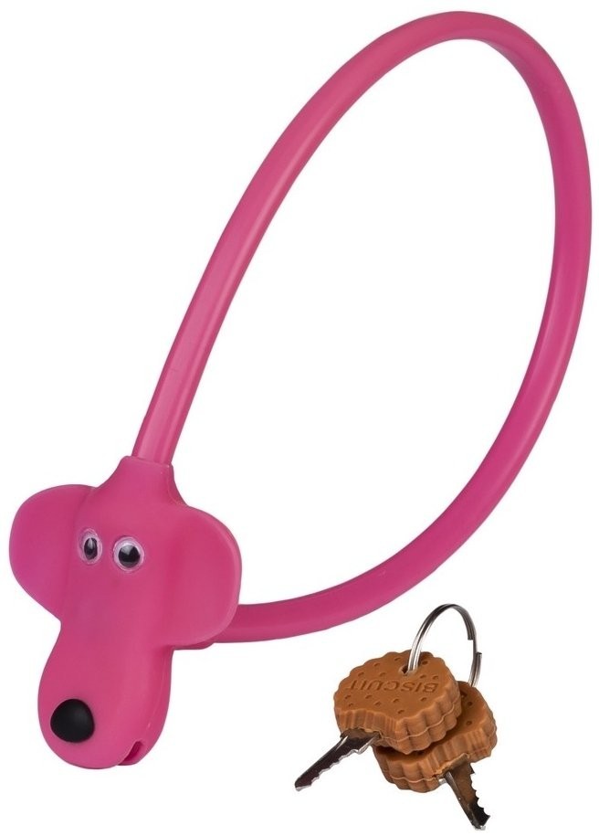 

Замок тросовый KLS KIDDY 8ммх45см, с ключом, розовый