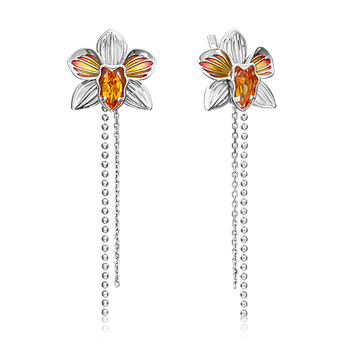 

Серьги из серебра с цитрином/эмалью PLATINA jewelry 02-4795-00-206-0200-68, 02-4795-00-206-0200-68
