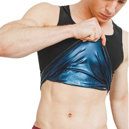 Мужская майка для похудения Sweat Shaper,корсет для тренировок, 2XL/3XL 54-58 (черный)