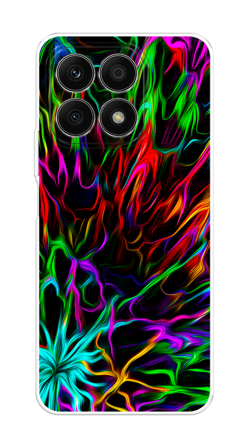 

Чехол на Honor X8A "Разноцветные разводы", Голубой;зеленый;оранжевый, 6120750-3