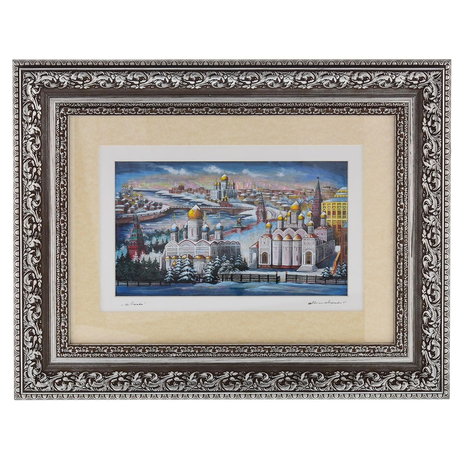 

0040456/Т/4234см Картина ХРАМЫ МОСКВЫ в раме ПЕРЛАМУТР