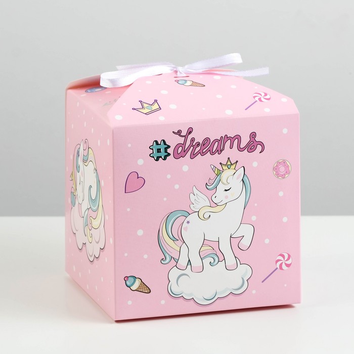 

Коробка складная "Единороги", 14 х 14 х 14 см(10 шт.), Розовый