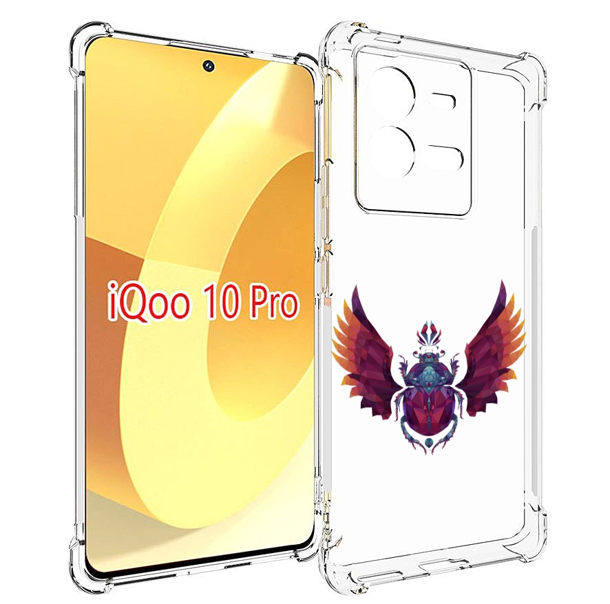 

Чехол MyPads алмазный скоробей для Vivo iQOO 10 Pro, Прозрачный, Tocco