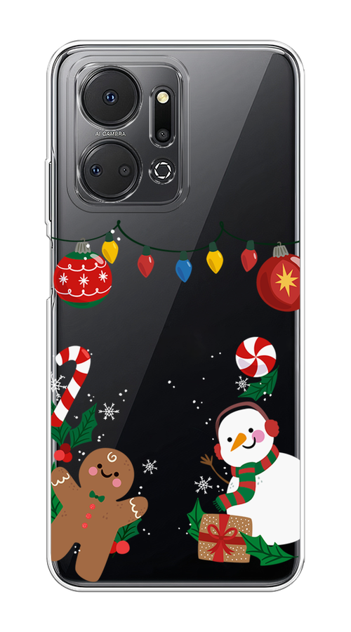 

Чехол на Honor X7A "Новогоднее настроение", Коричневый;красный;зеленый, 6120650-5