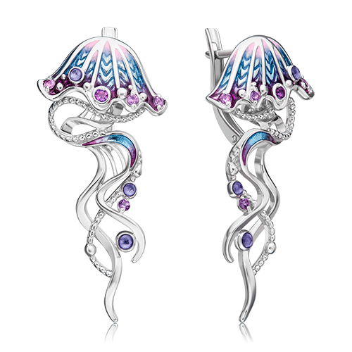 

Серьги из серебра с аметистом/эмалью PLATINA jewelry 02-4754-00-203-0200-69, 02-4754-00-203-0200-69
