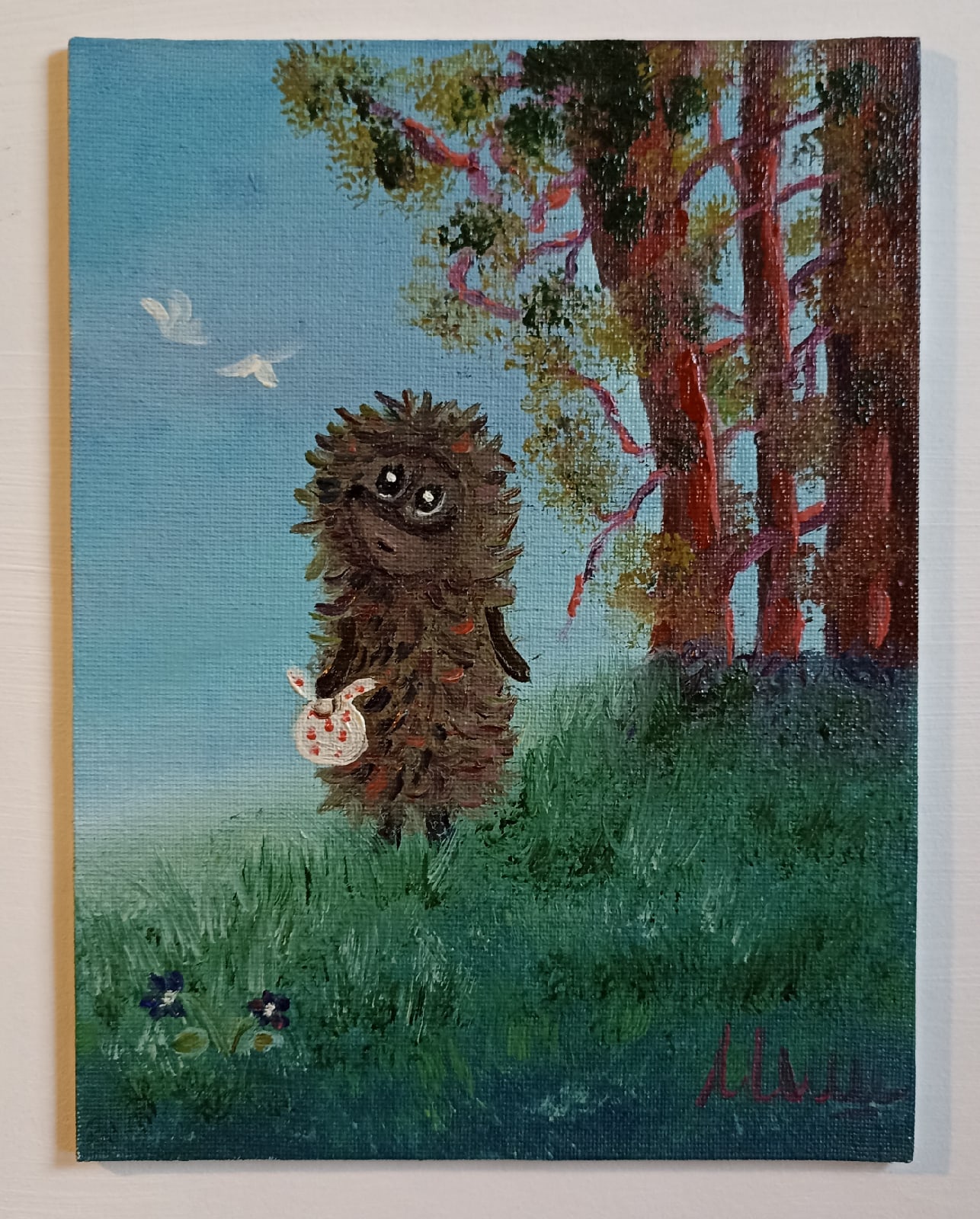

Картина, Ежик в лесу , Маргарита Мишарева,24х18 без рамы