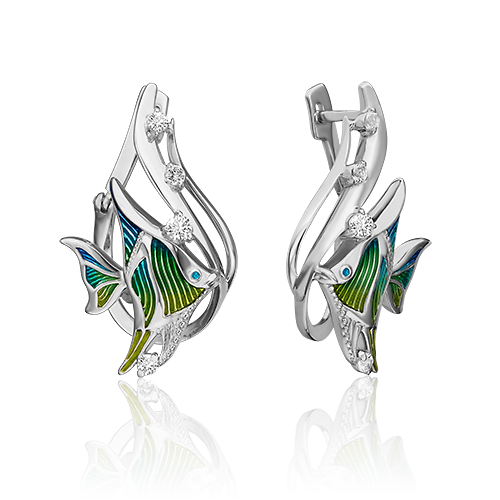 

Серьги из серебра с топазом/эмалью PLATINA jewelry 02-4750-00-201-0200-69, 02-4750-00-201-0200-69