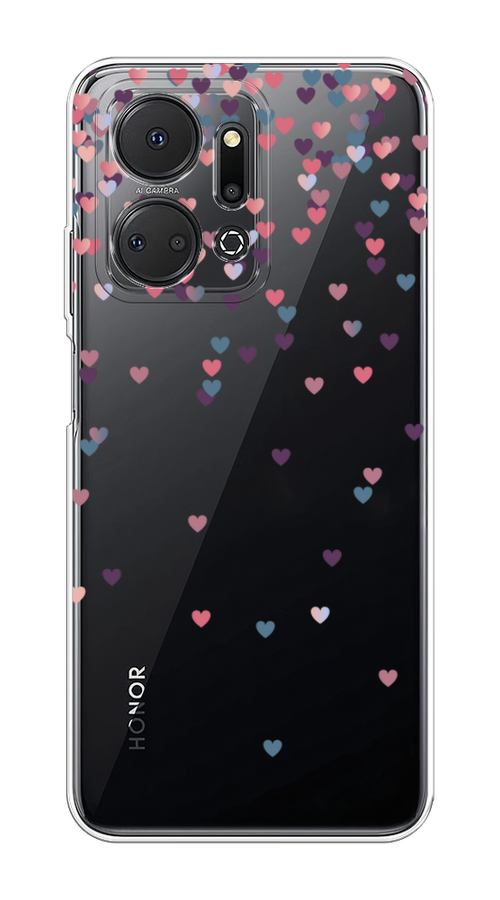 

Чехол на Honor X7A "Посыпка сердечки", Розовый;фиолетовый, 6120650-3