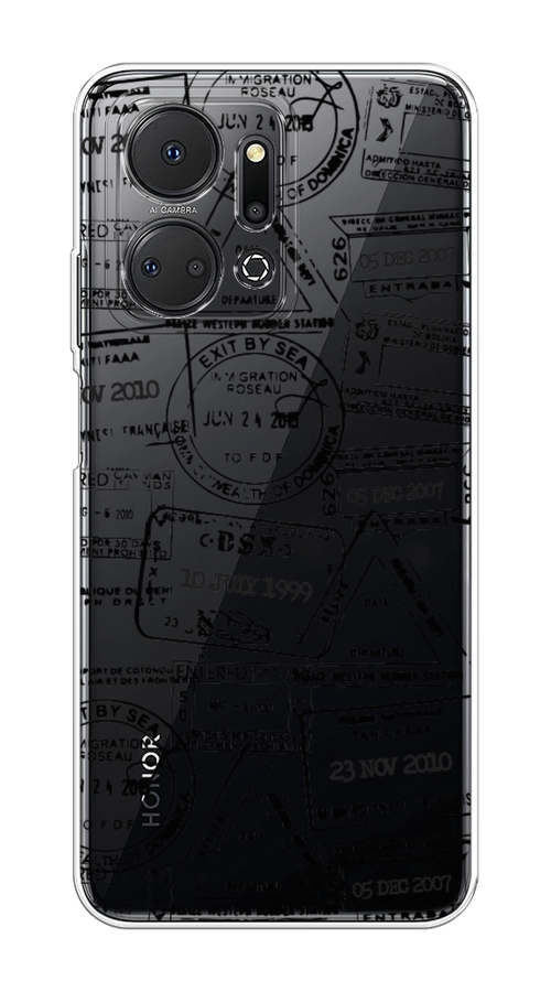 

Чехол на Honor X7A "Visa stamps 2", Белый;черный;серый, 6120650-2