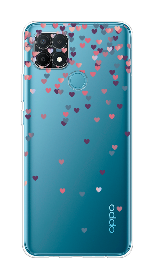 

Чехол на Oppo A15/A15s "Посыпка сердечки", Розовый;фиолетовый, 254750-3