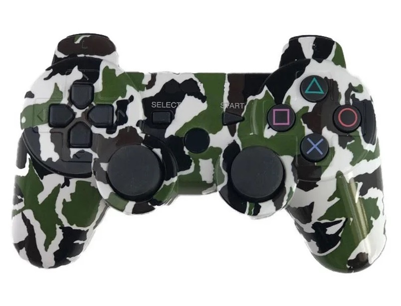 фото Геймпад беспроводной wireless controller камуфляж (бело-зелено-коричневый) (ps3) nobrand