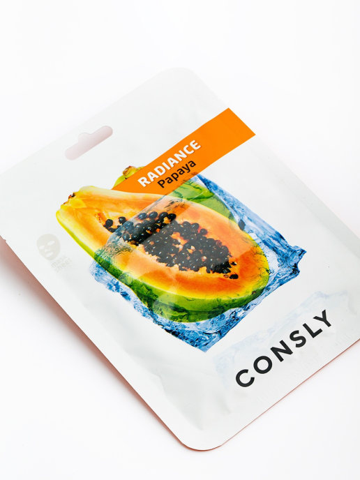 фото Маска для лица consly papaya radiance mask pack с экстрактом папайи, 20 мл x 10 шт