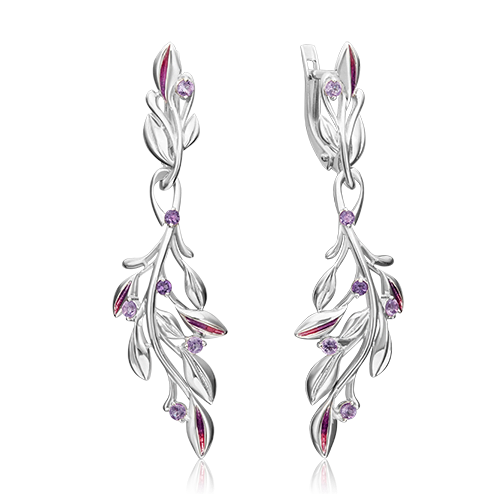 

Серьги из серебра с аметистом/эмалью PLATINA jewelry 02-4738-00-203-0200-68, 02-4738-00-203-0200-68