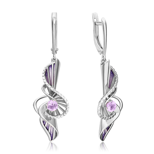 

Серьги из серебра с аметистом/эмалью PLATINA jewelry 02-4729-00-203-0200-69, 02-4729-00-203-0200-69