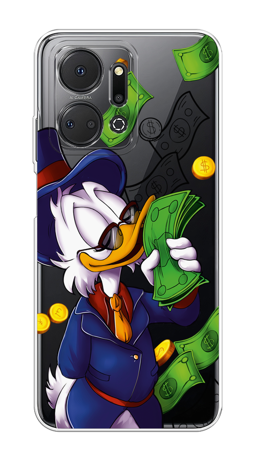 

Чехол на Honor X7A "Scrooge McDuck with Money", Синий;зеленый;белый, 6120650-6