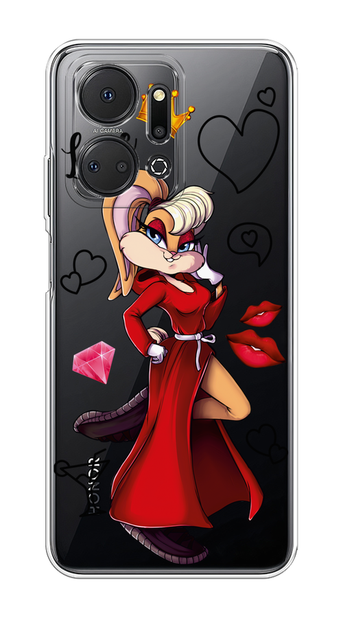 

Чехол на Honor X7A "Rich Lola Bunny", Красный;бежевый;оранжевый, 6120650-6