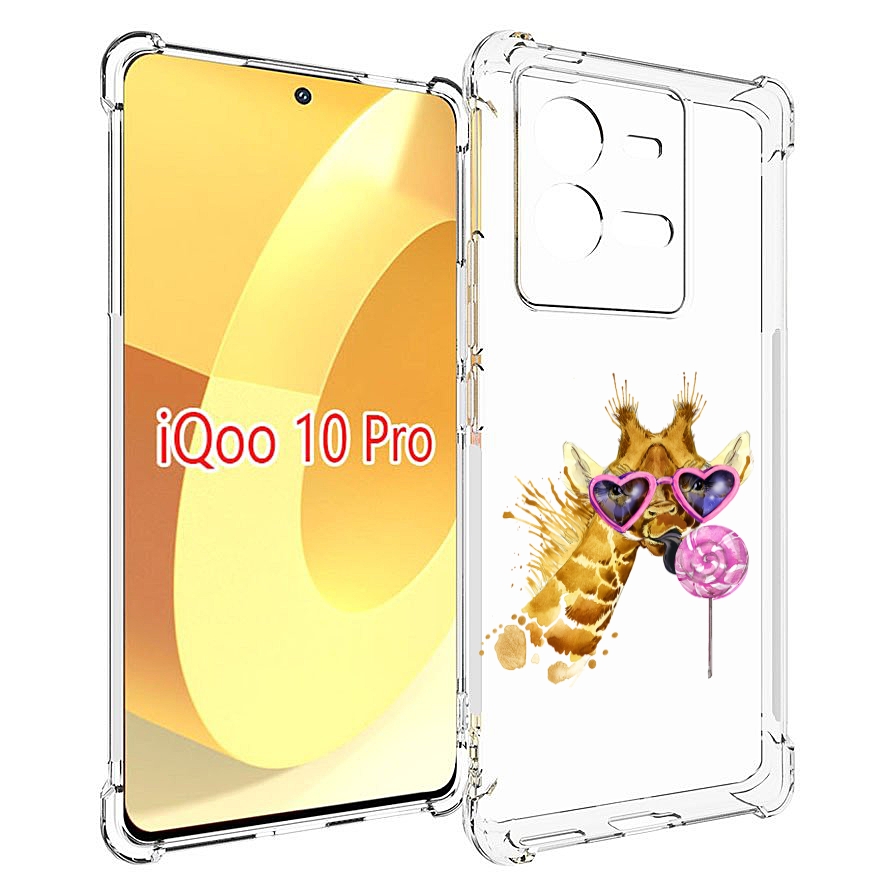 

Чехол MyPads акварельный жираф для Vivo iQOO 10 Pro, Прозрачный, Tocco