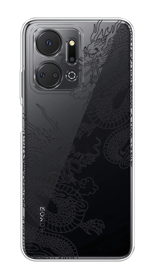 

Чехол на Honor X7A "Два китайских дракона", Серый;черный, 6120650-1