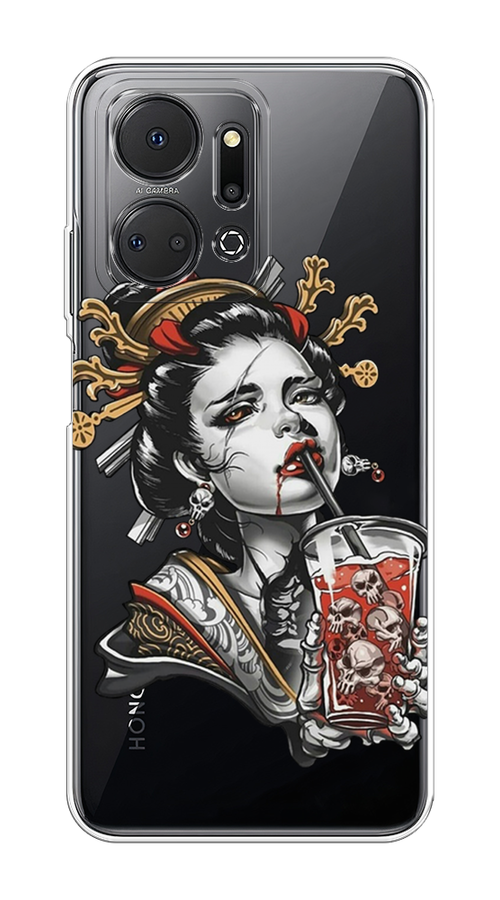 

Чехол на Honor X7A "Опасная гейша", Красный;черный;серый, 6120650-4