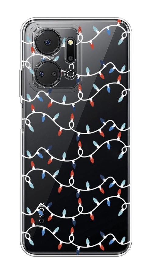

Чехол на Honor X7A "Разноцветная гирлянда", Белый;красный;синий, 6120650-5