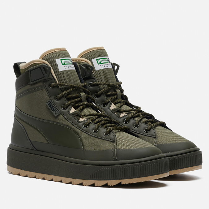 фото Ботинки унисекс puma suede winter mid зеленые 40.5 eu