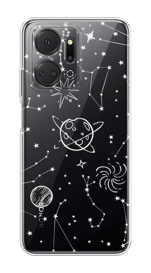 

Чехол на Honor X7A "Планеты в космосе", Белый, 6120650-2