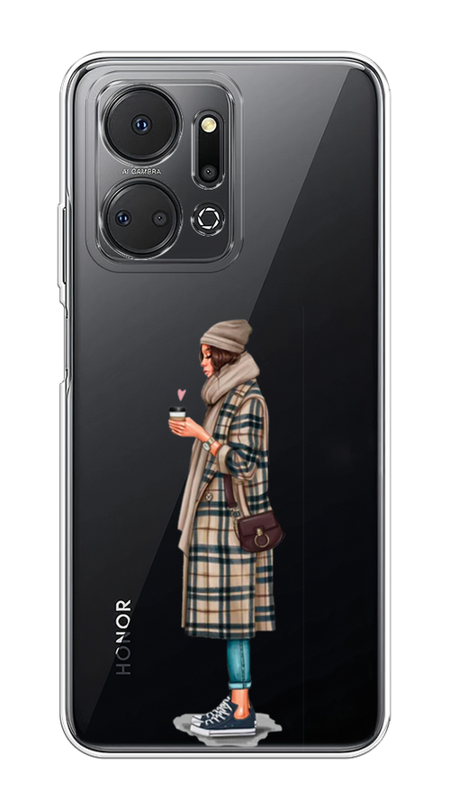 

Чехол на Honor X7A "Утренний кофе", Коричневый;бежевый, 6120650-6