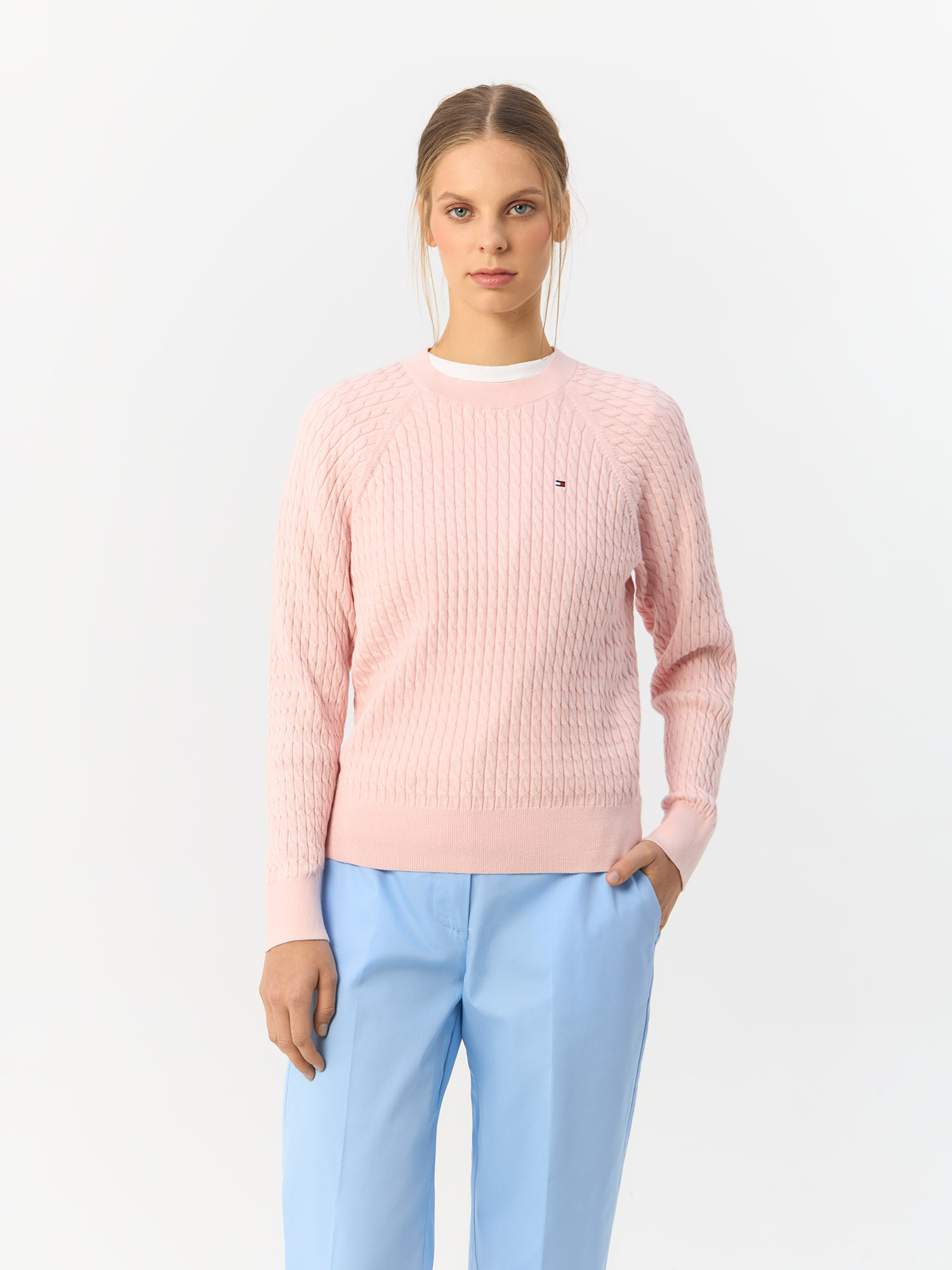 Свитер Tommy Hilfiger для женщин розовый-TIO размер S WW0WW41142 16190₽