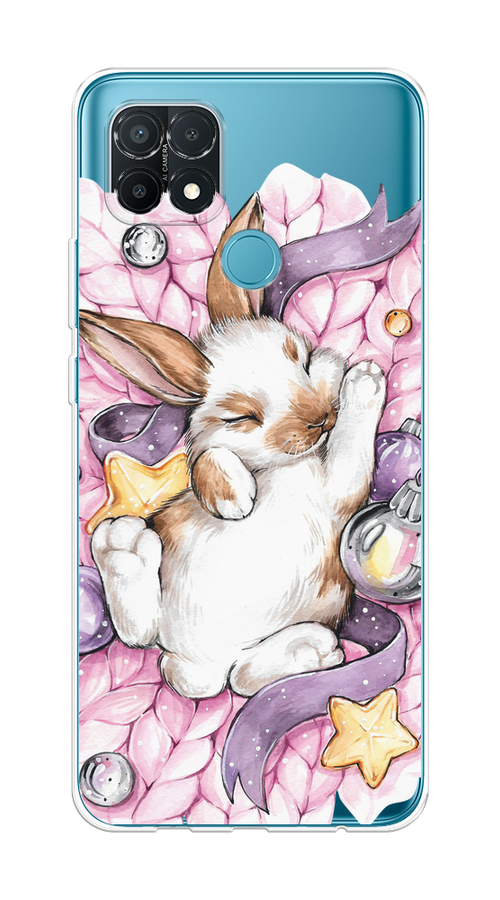 

Чехол на Oppo A15/A15s "Кролик спит", Розовый;белый, 254750-5