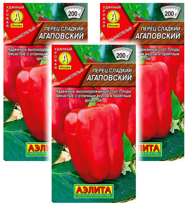 

Семена перец сладкий Аэлита Агаповский 93470 3 уп., Перец сладкий