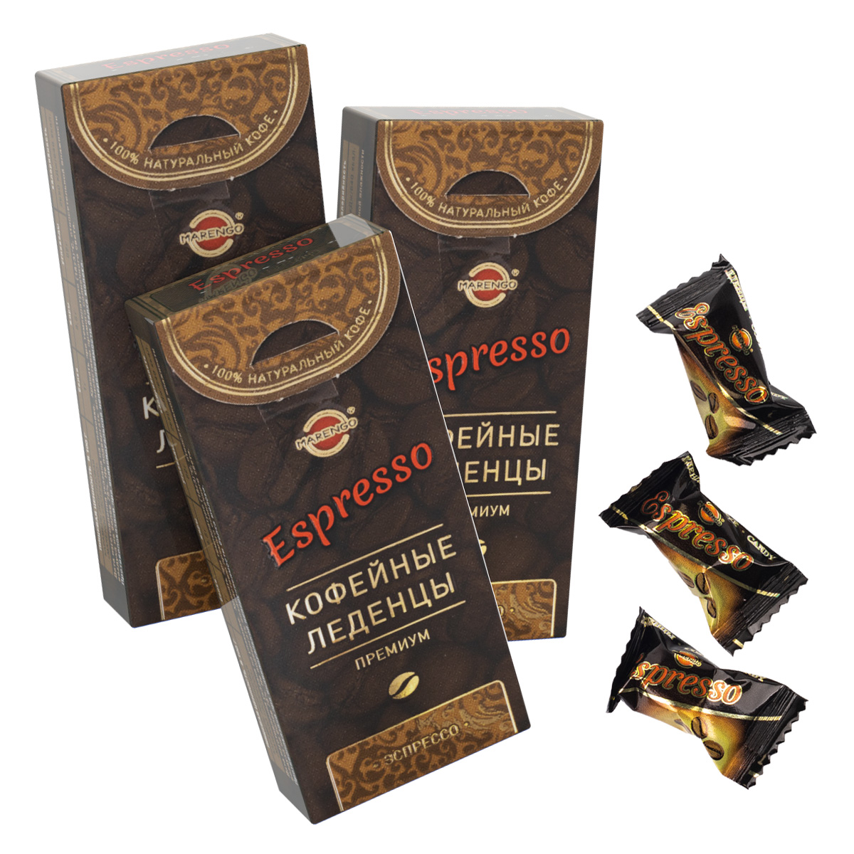 Карамель кофейная леденцовая Marengo Espresso, 35 г х 3 шт