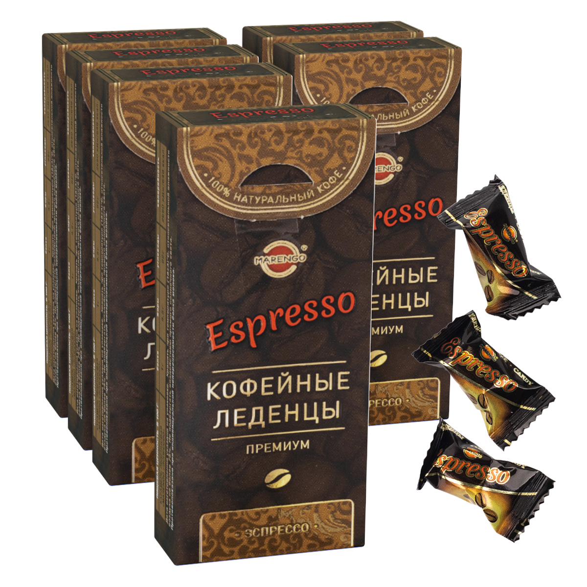 Карамель кофейная леденцовая Marengo Espresso, 35 г х 6 шт