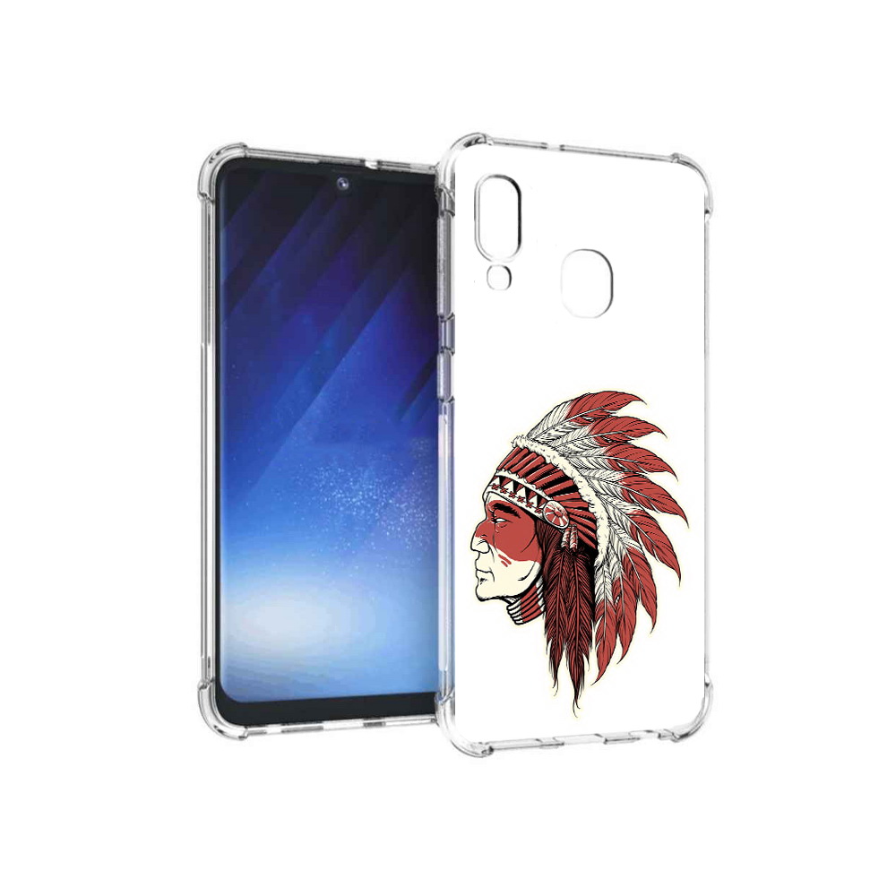 

Чехол MyPads Tocco для Samsung Galaxy A20e красный индеец (PT133424.505.411), Прозрачный, Tocco