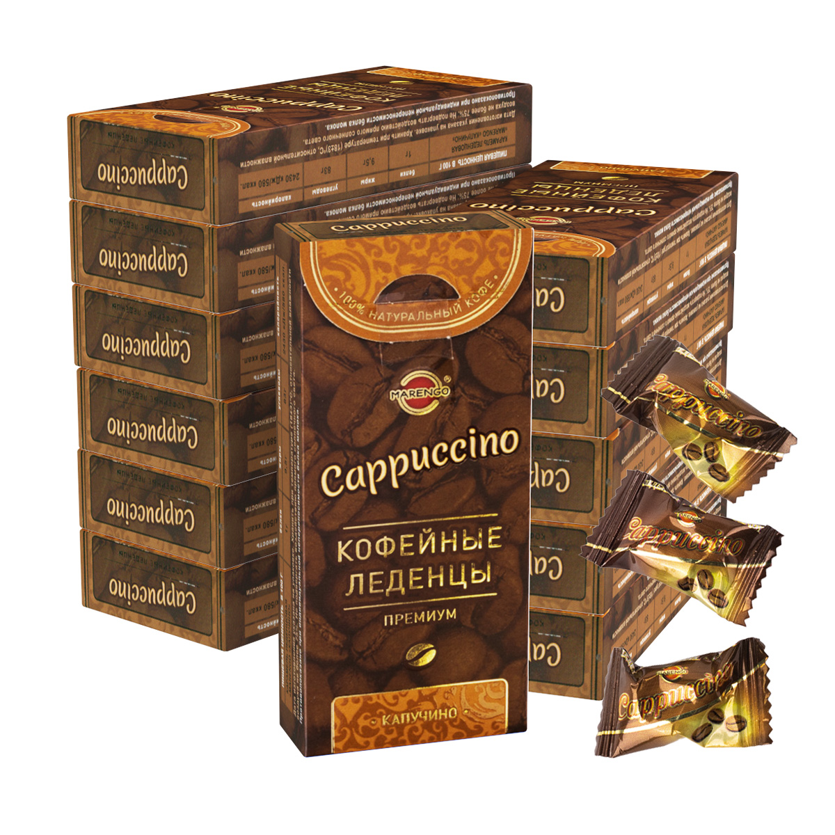 Карамель кофейная леденцовая Marengo Cappuccino, 35 г х 12 шт