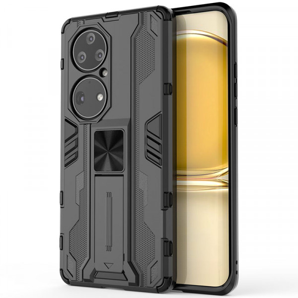 

Противоударный чехол-подставка Epik Galvatron для Huawei P50 Pro с защитой камеры, Черный