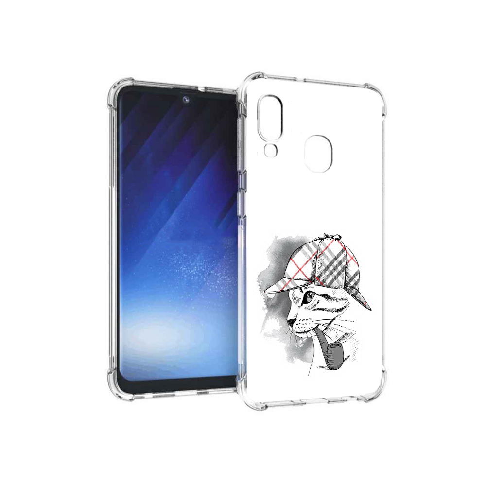 Чехол MyPads Tocco для Samsung Galaxy A20e кошка с трубкой (PT133424.505.405)